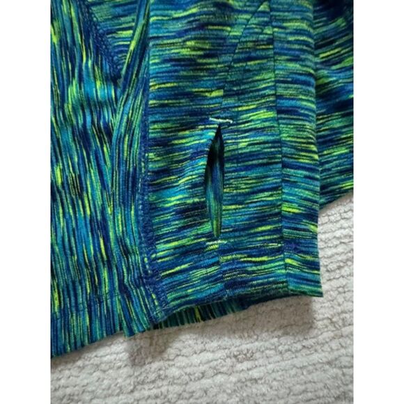 ATHLETA Mendoza Green Blue Space Dye 1/2 Zip Long Sleeve Athletic top, Small - Picture 7 of 9